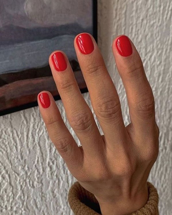 ideias unhas gel vermelhas decoradas