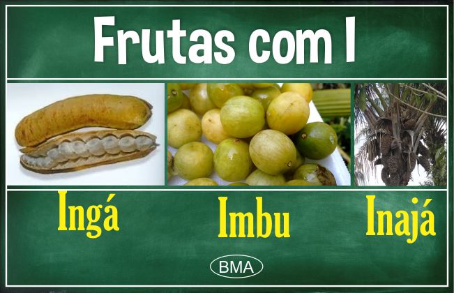 Frutas com a letra I para jogo