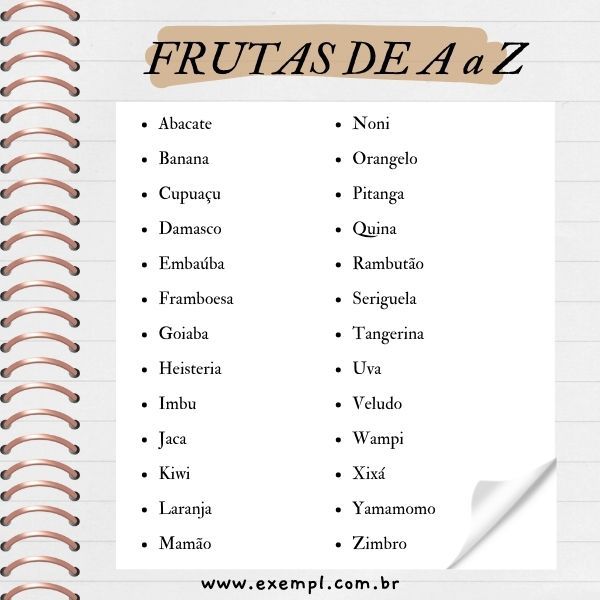 frutas que começam com E