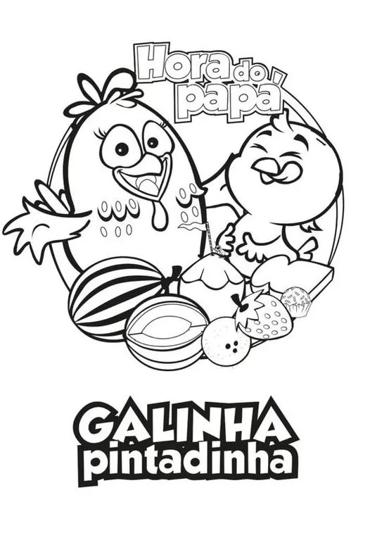 cores para pintar a galinha pintadinha
