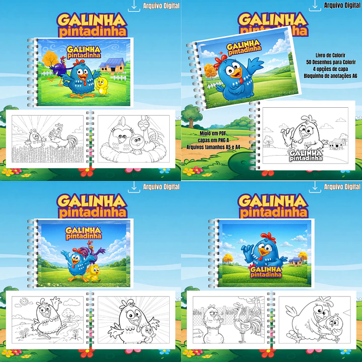 galo carijó para colorir