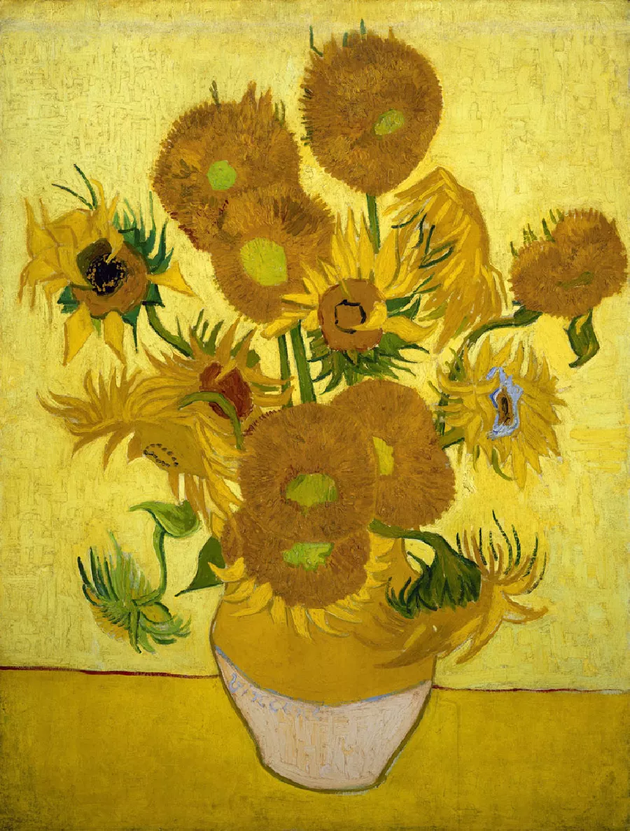Papel de parede de girassol com fundo amarelo-claro