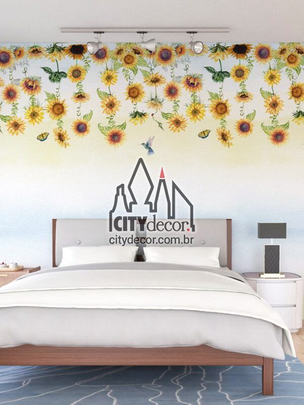 Papel de parede de girassol floral