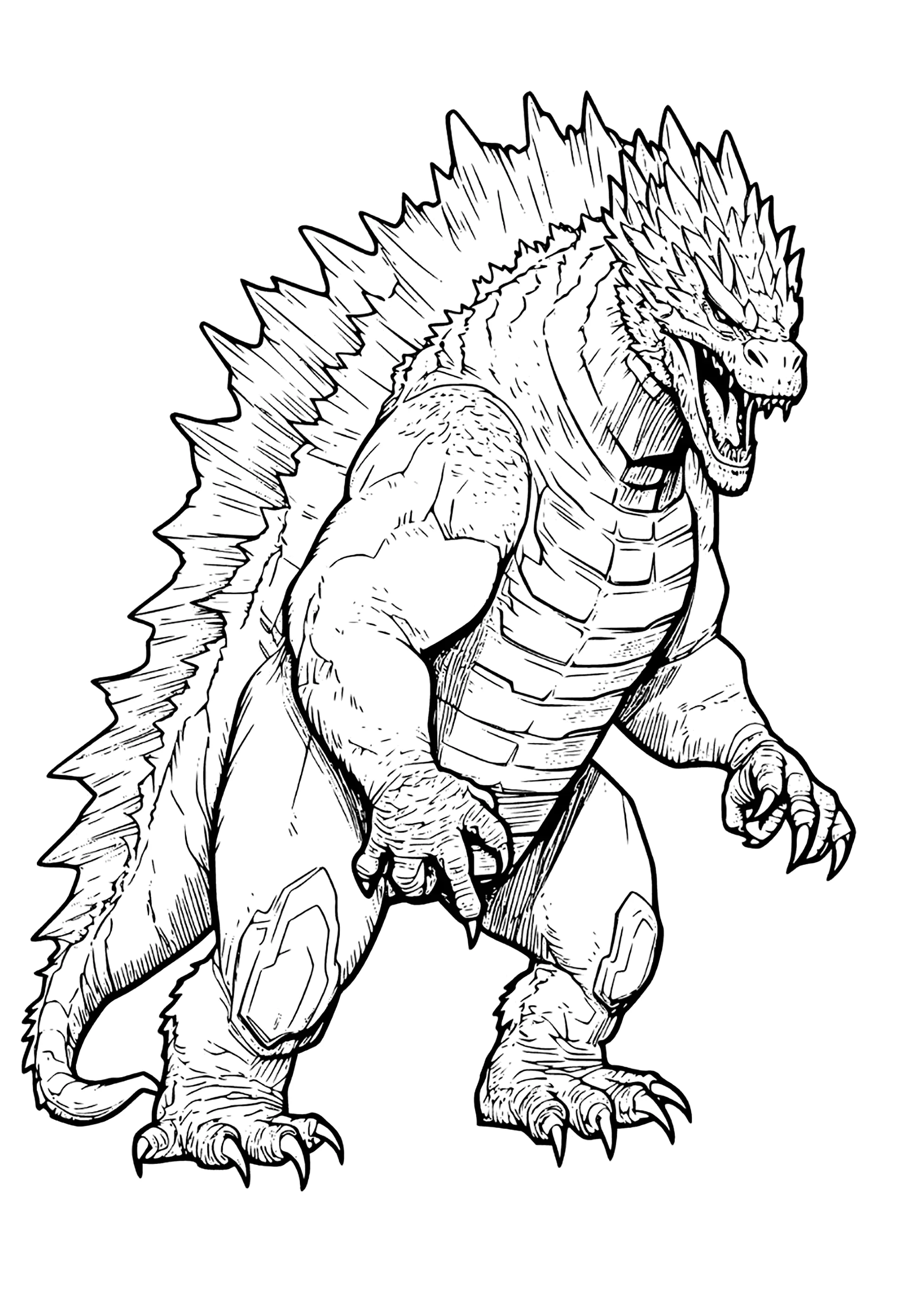 godzilla para colorir infantil