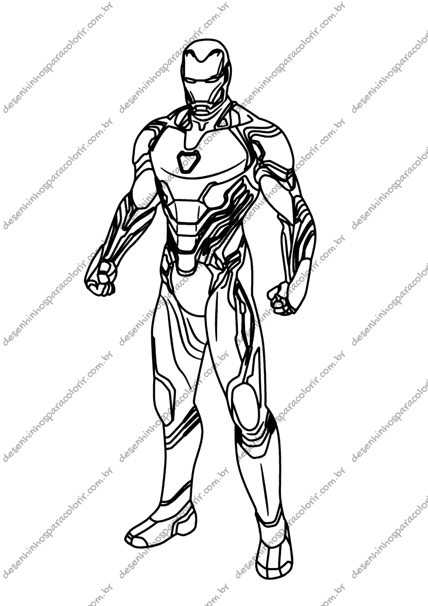 homem de ferro para colorir infantil