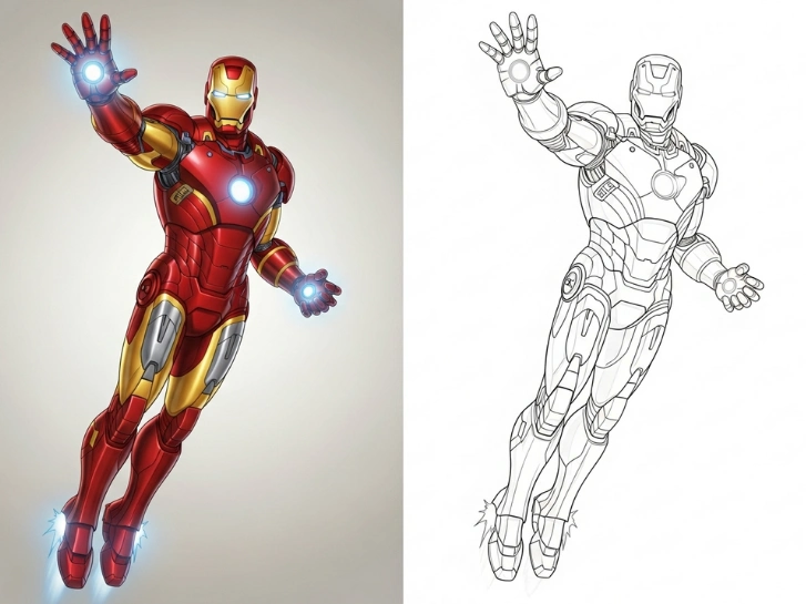 homem de ferro para colorir pdf