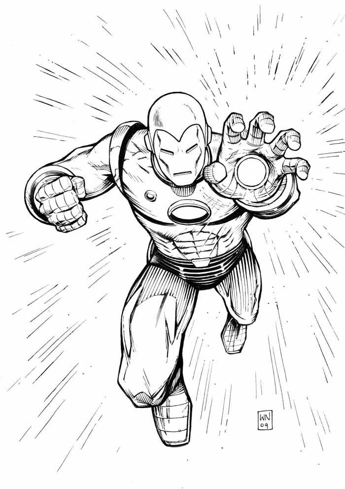 tony stark para colorir