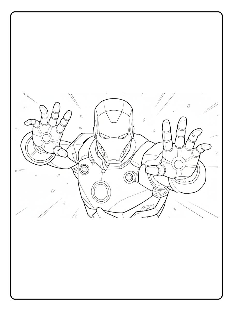 homem de ferro para colorir pdf