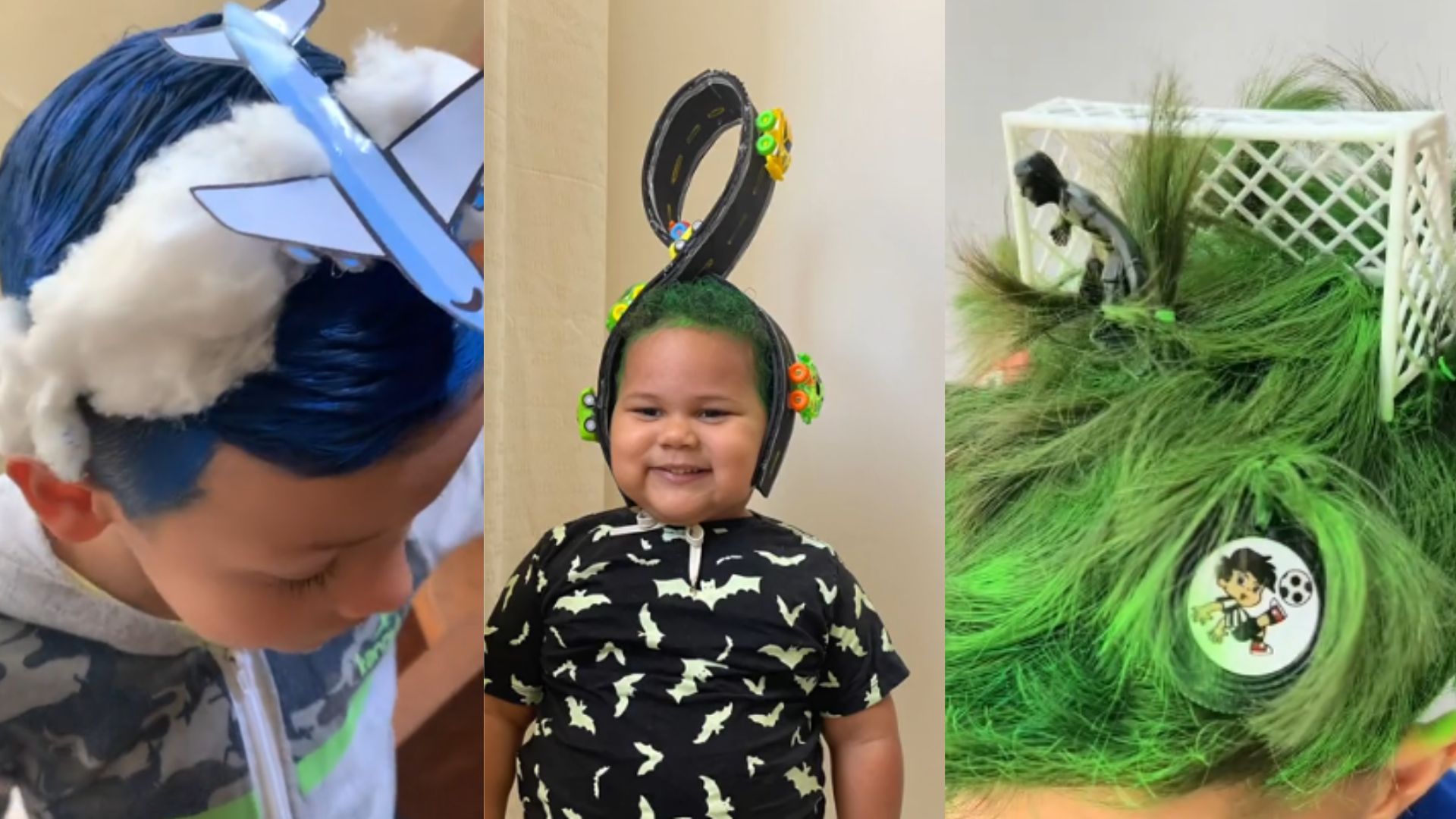 cabelo maluco divertido menino