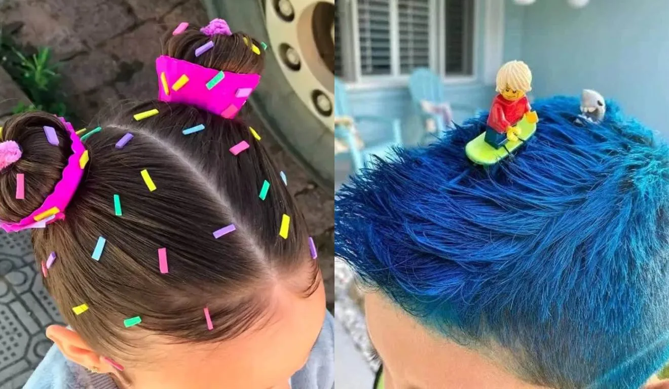 cabelo maluco com spray menino