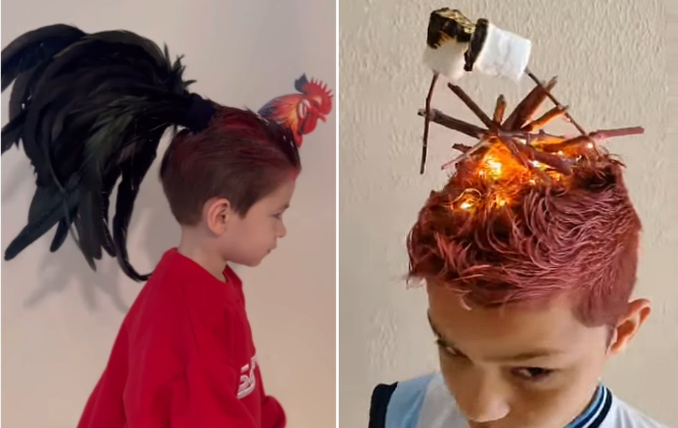 cabelo maluco temático menino