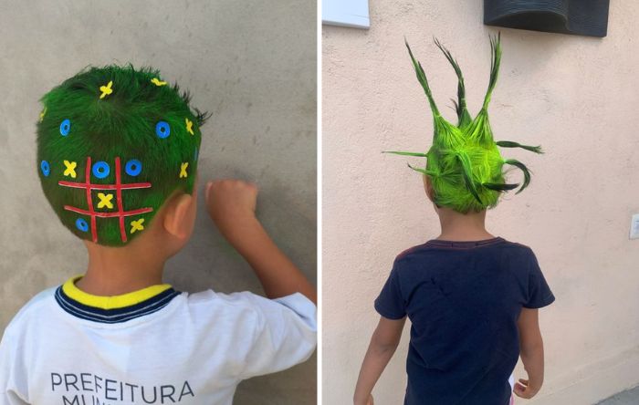 cabelo maluco divertido menino