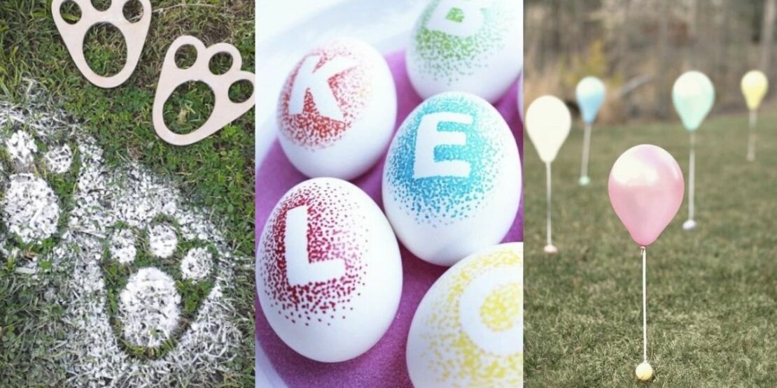 caça ovos pascoa em casa versus jardim