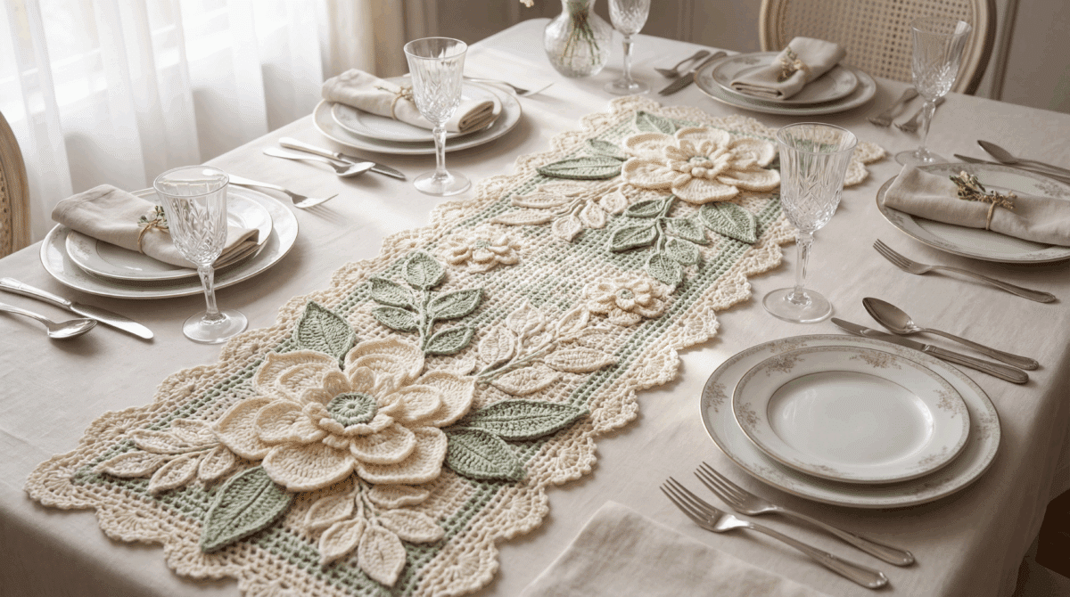 caminho de mesa crochê algodão ou barbante