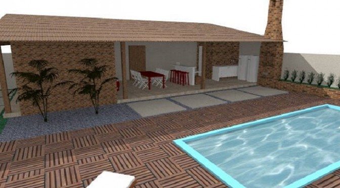 área gourmet com piscina