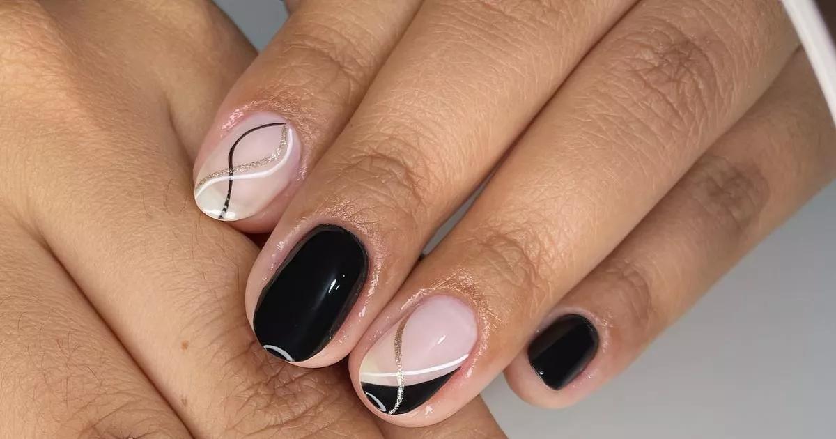 ideias de unha preta e vermelha