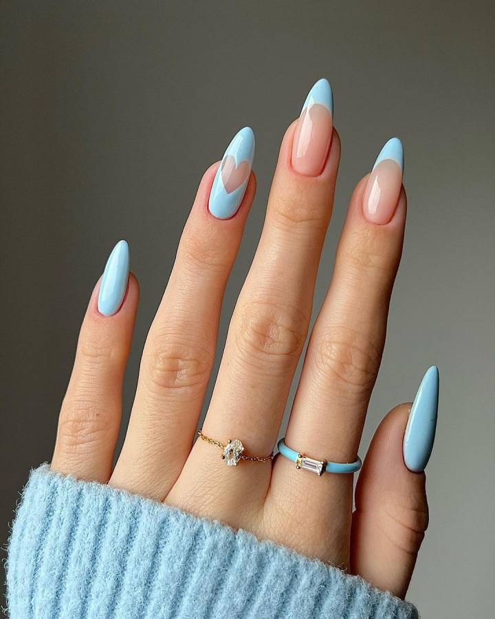 ideias de unhas azuis para casamento