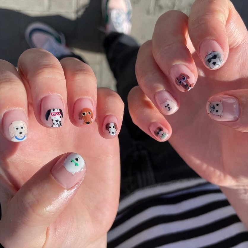 unhas curtas com detalhe discreto