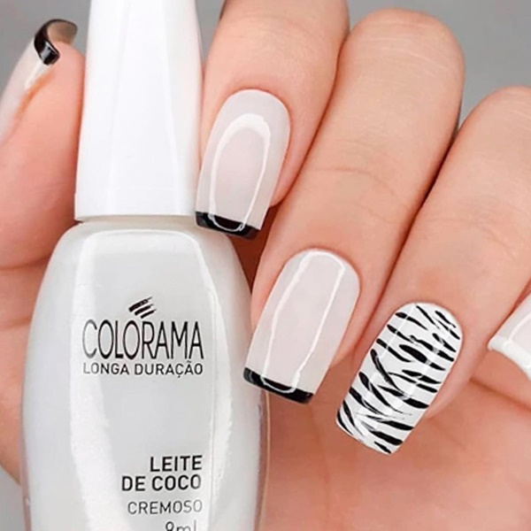 Unhas em gel curtas e arredondadas