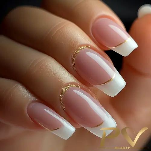 Unhas em gel com efeito Aura