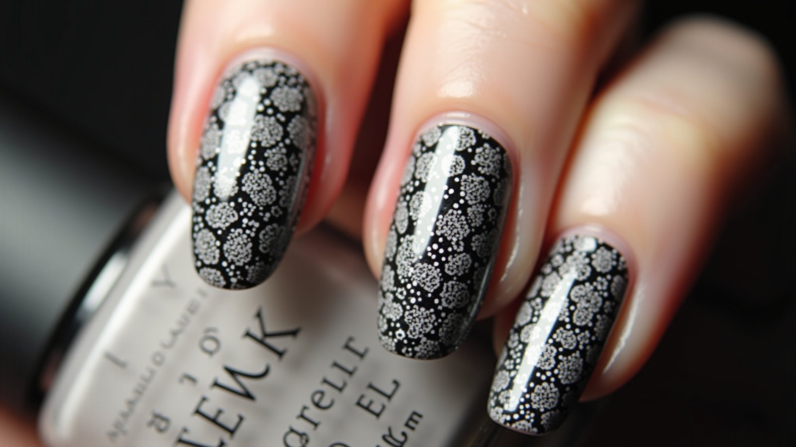 melhores ideias unhas gel preto branco 2024