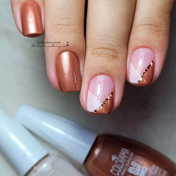 ideias de unhas curtas simples e delicadas