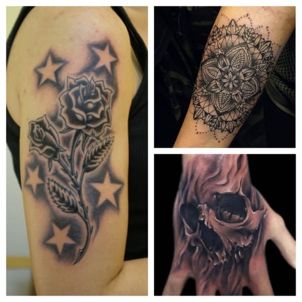tatuagem catrina realismo ou neo traditional com flores