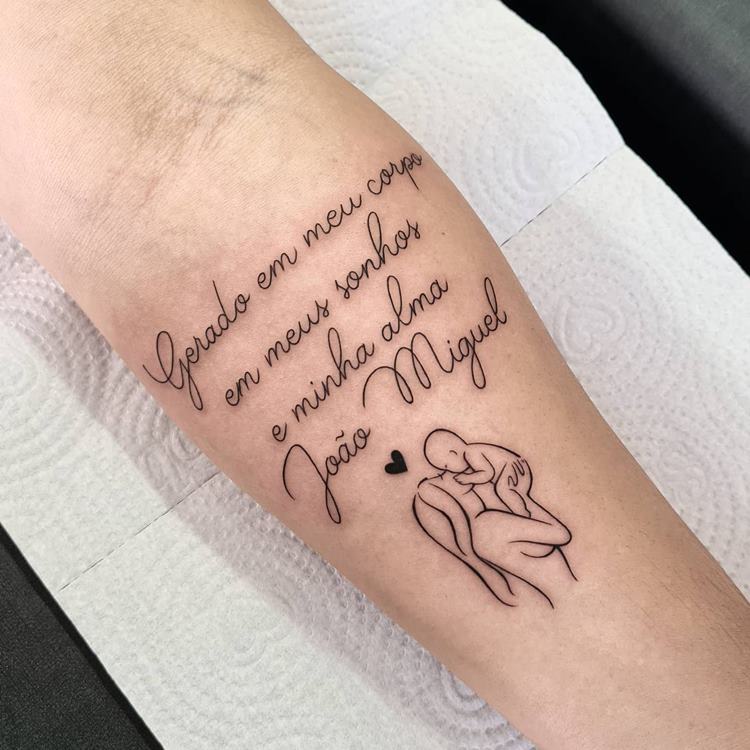 ideias tatuagem mae para filho com frases e simbolos