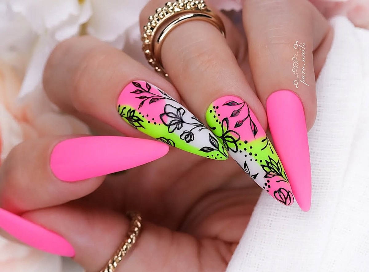 unhas pink ombré branco passo a passo