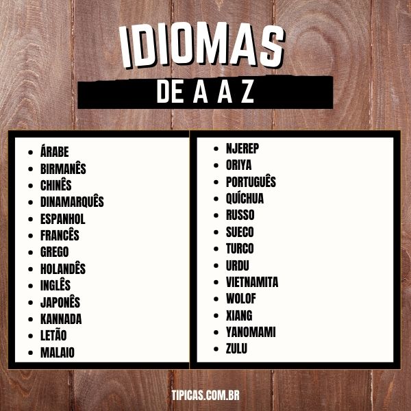 idiomas terminados em T