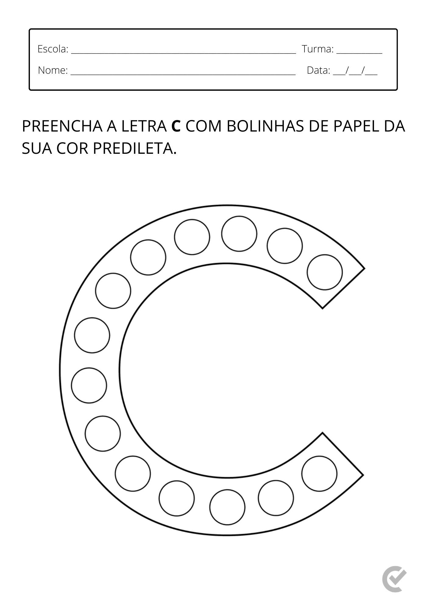 letra c atividades educação infantil