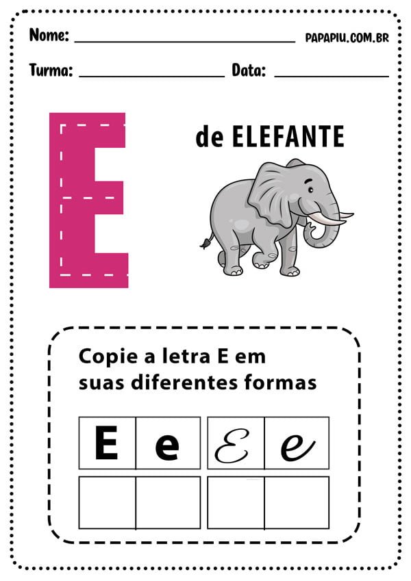 letras para atividades educativas