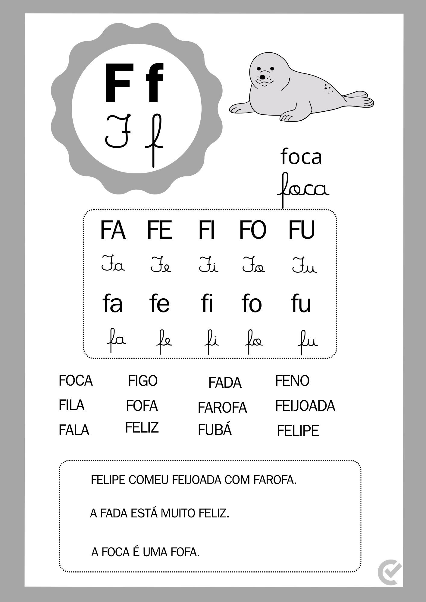 ideias criativas de imagens com a letra f para imprimir