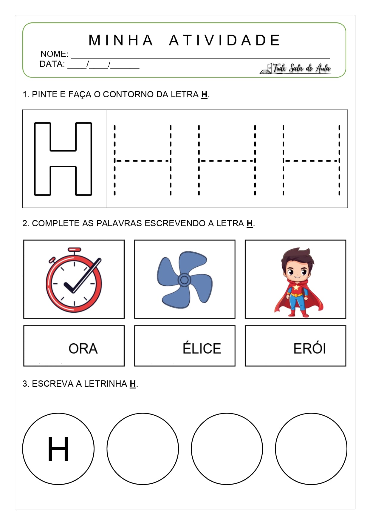 figuras com h para imprimir