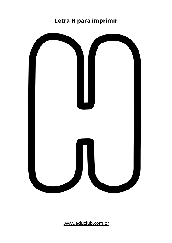 moldes letra h para atividades escolares