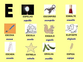 tipos de escovas de dente com a letra e