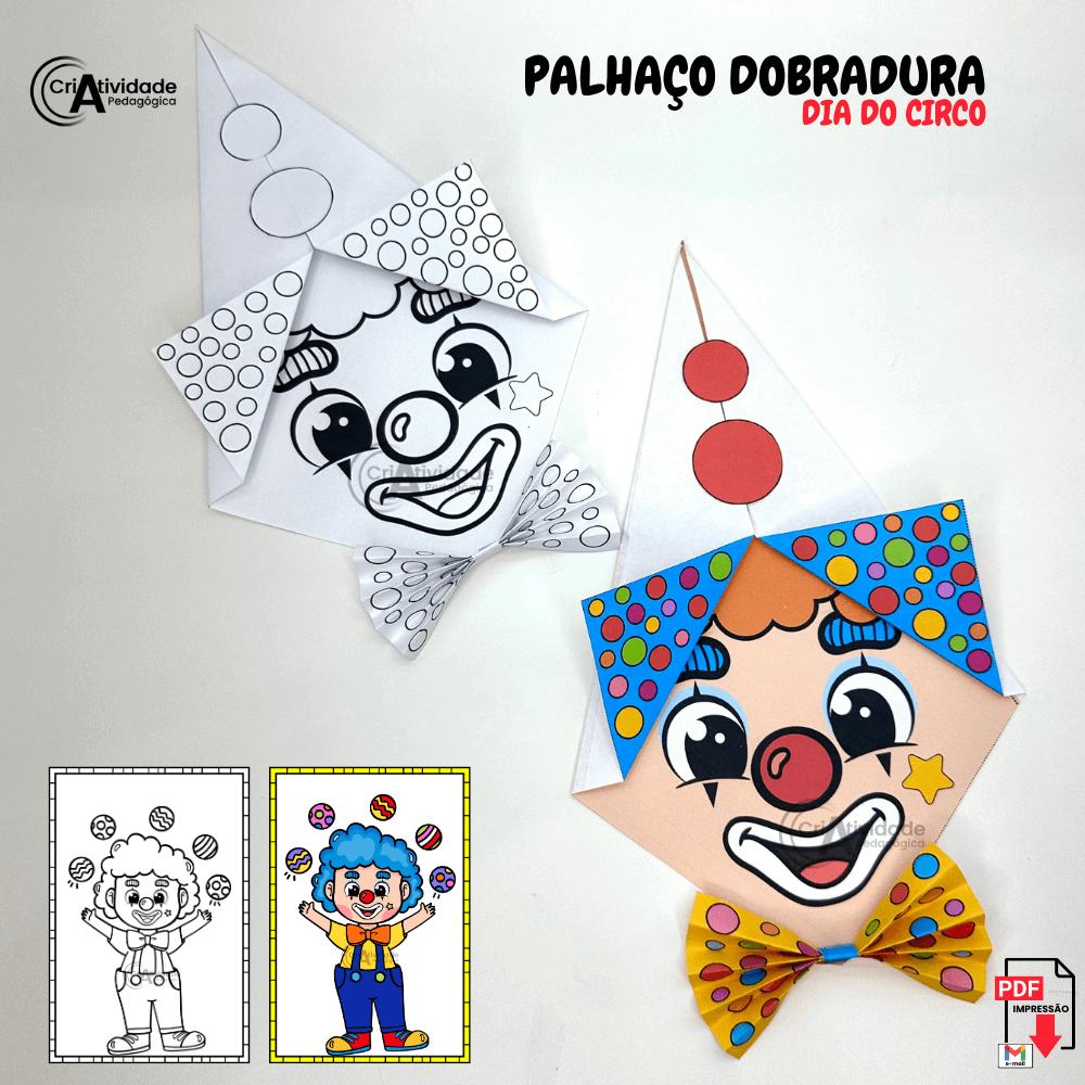 palhaço para colorir grátis