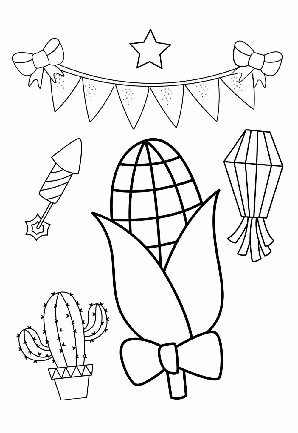desenhos de fogueira para festa junina para colorir