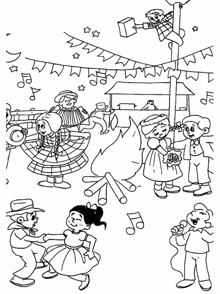 desenhos de pescaria junina para pintar