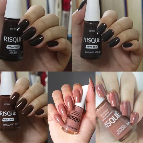 kit esmalte marrom escuro promoção