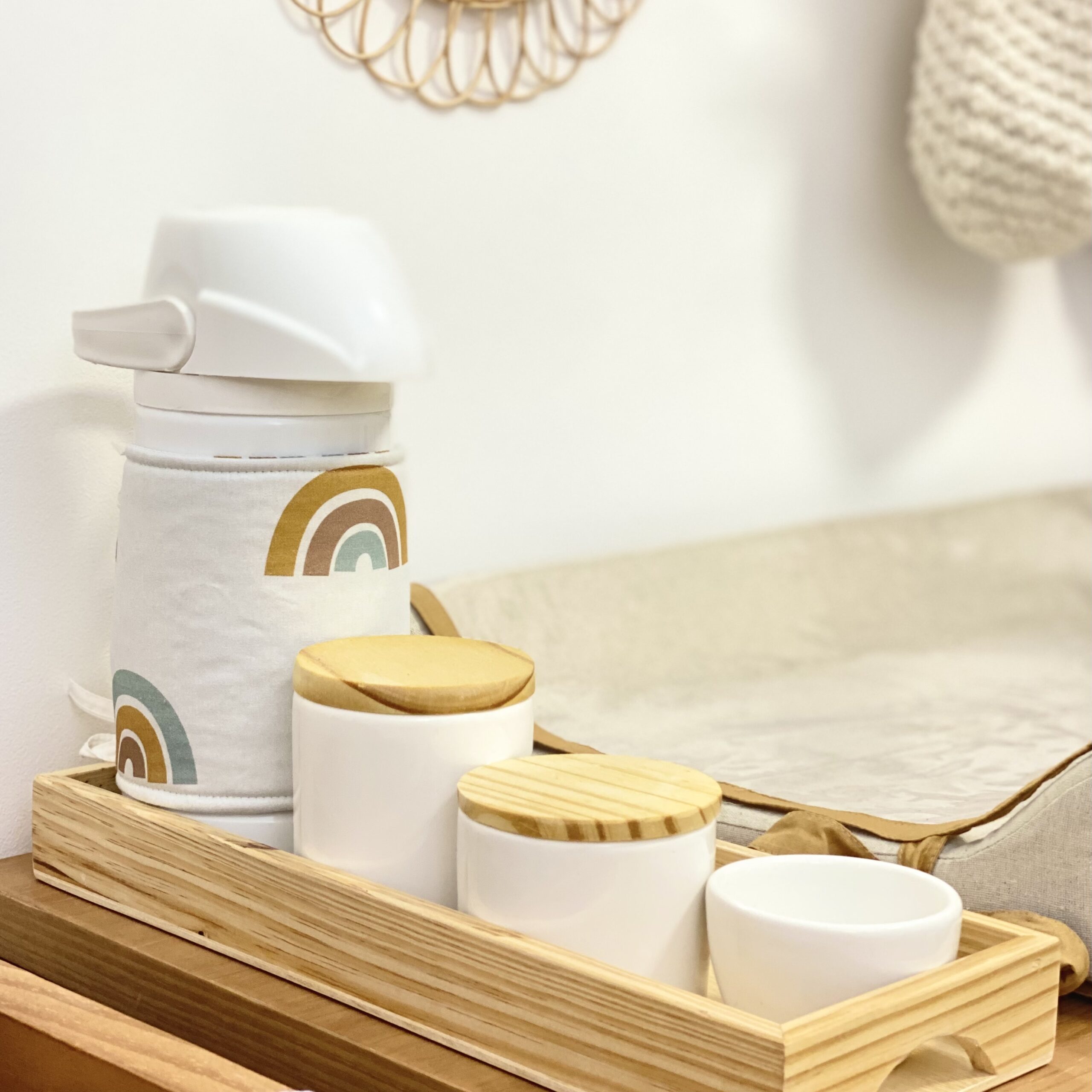 Kit higiene bebê porcelana branco