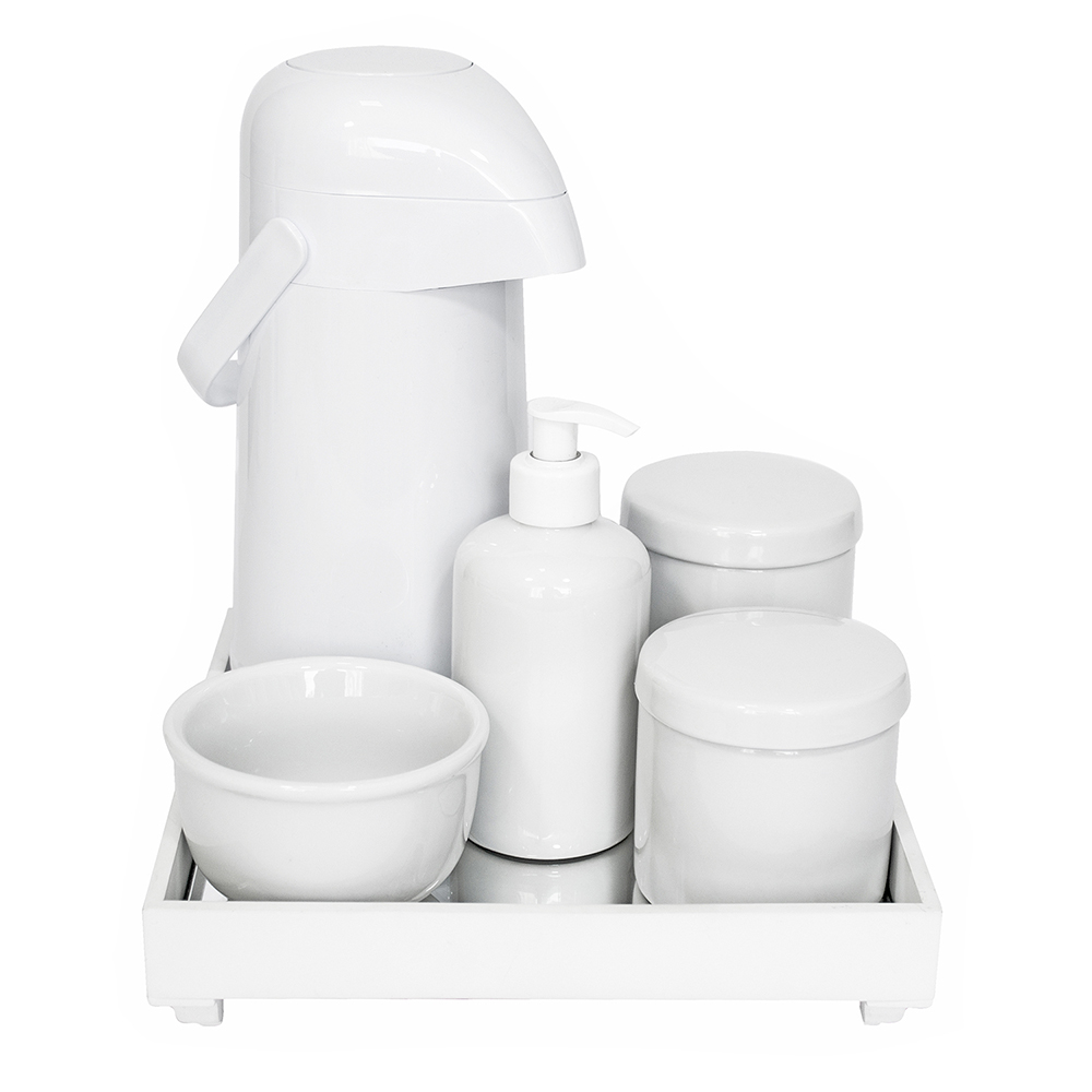 Kit higiene bebê porcelana branco