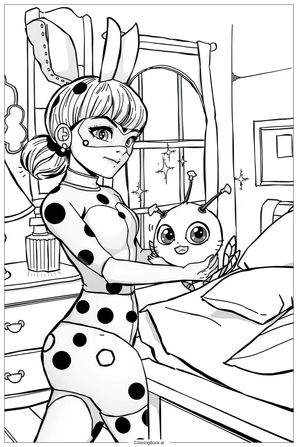 desenhos da ladybug vs cat noir para colorir