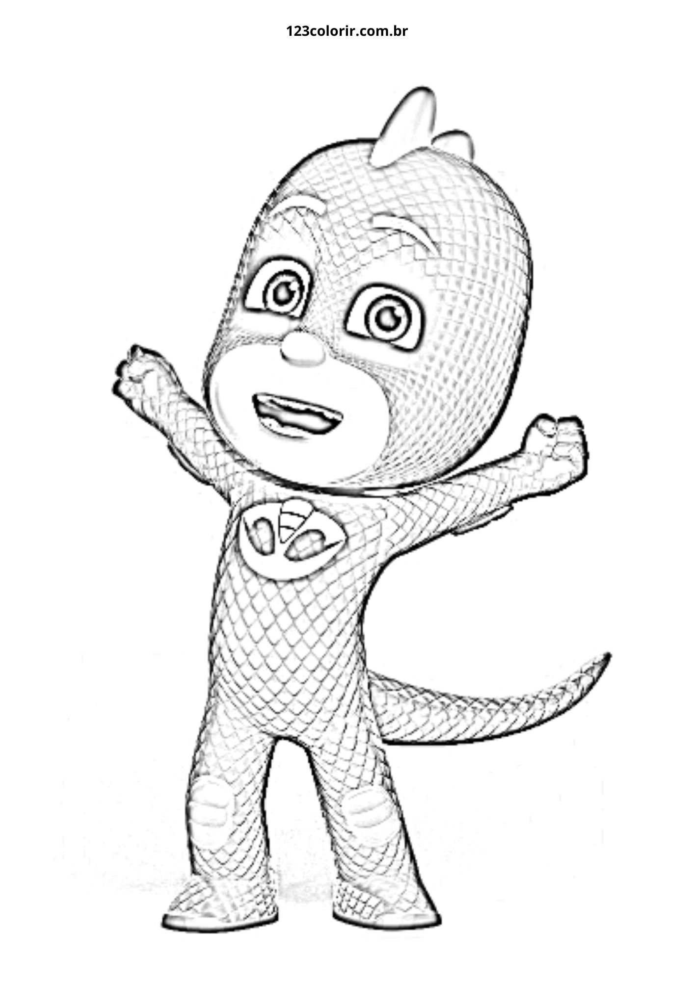 lagartixo pj masks colorir