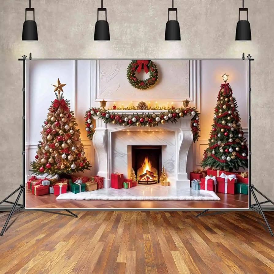 decoração lareira natal simples