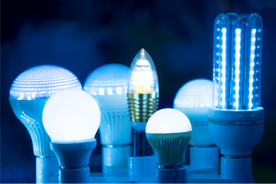 luz led amarela quente