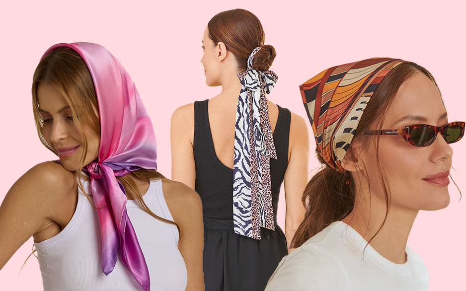 lenço estampado cabelo