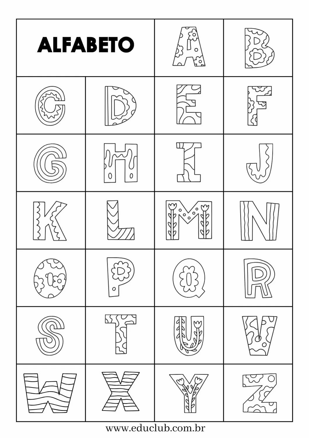 letras para atividades escolares