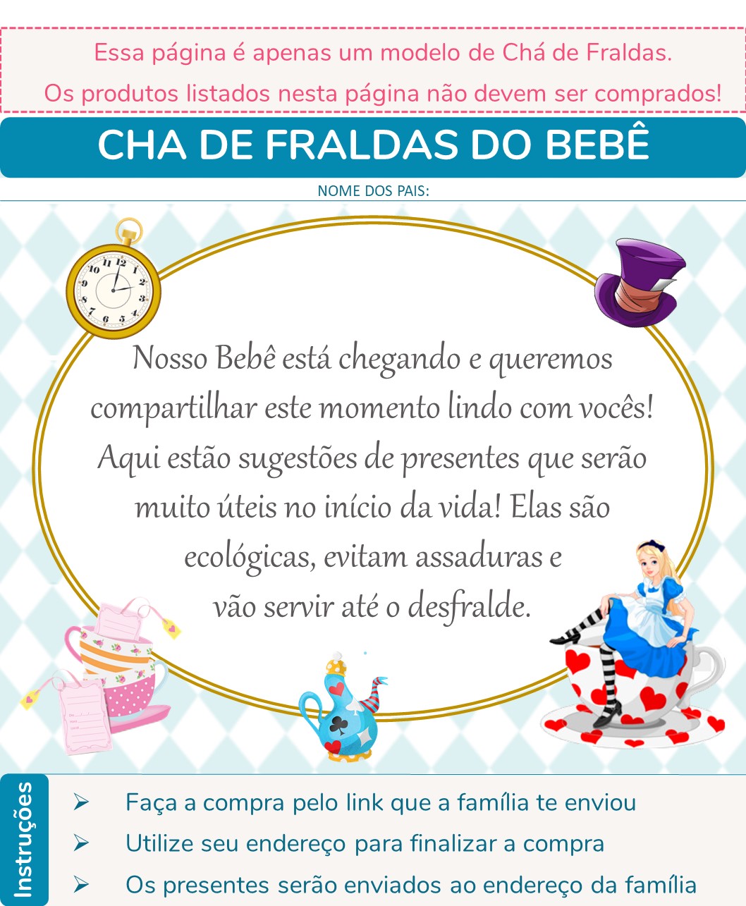 Lista De Mimos Para Chá De Fraldas