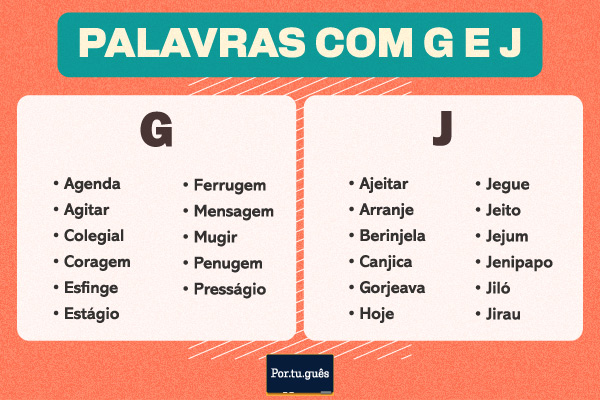 lista de palavras com g para adedonha